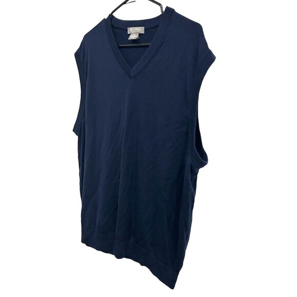 Daniel Cremieux Mens Navy Blue Merino Wool V Neck Sleeveless Sweater Vest Sz XXL - Picture 3 of 6